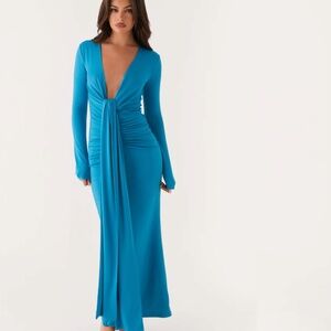 Peppermayo Exclusive - Miesha Long Sleeve Maxi Dress - Blue
